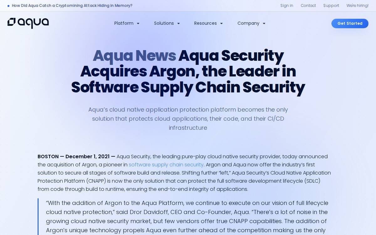 Argon website preview