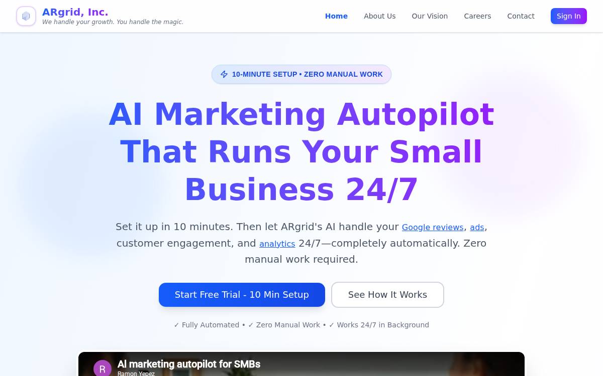 ARGrid website preview