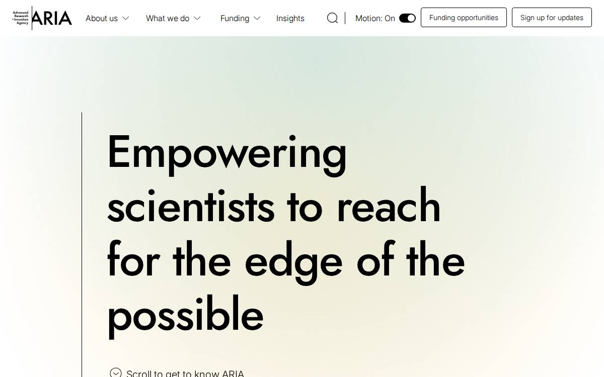 Aria website preview