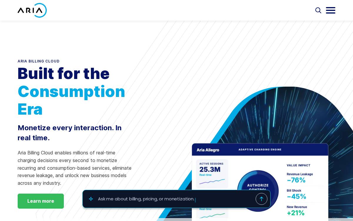 Aria Systems website preview