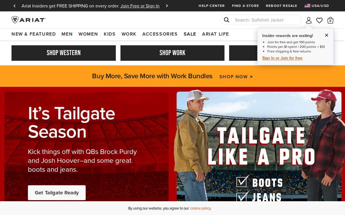 Ariat website preview