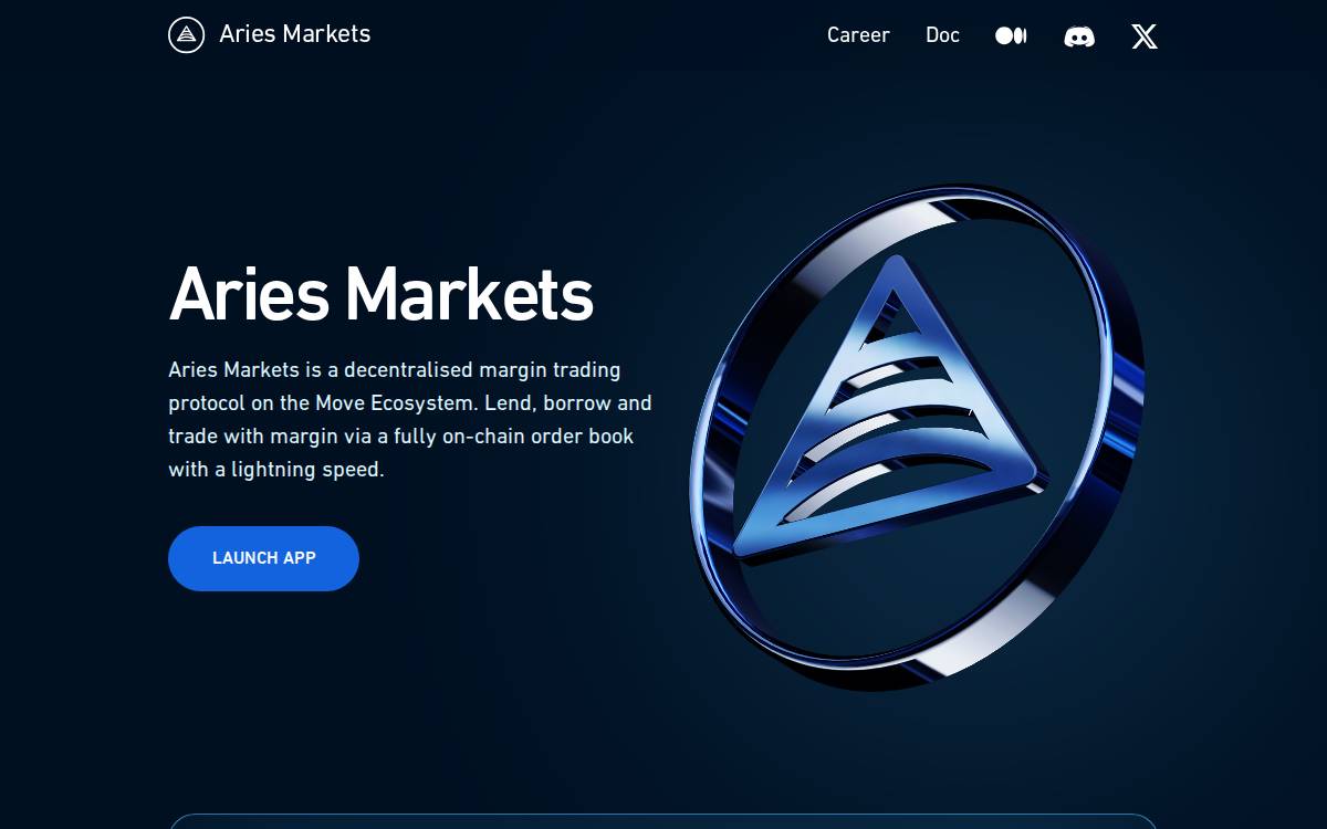 Aries Markets website preview