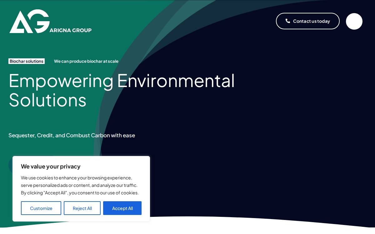 Arigna Group website preview