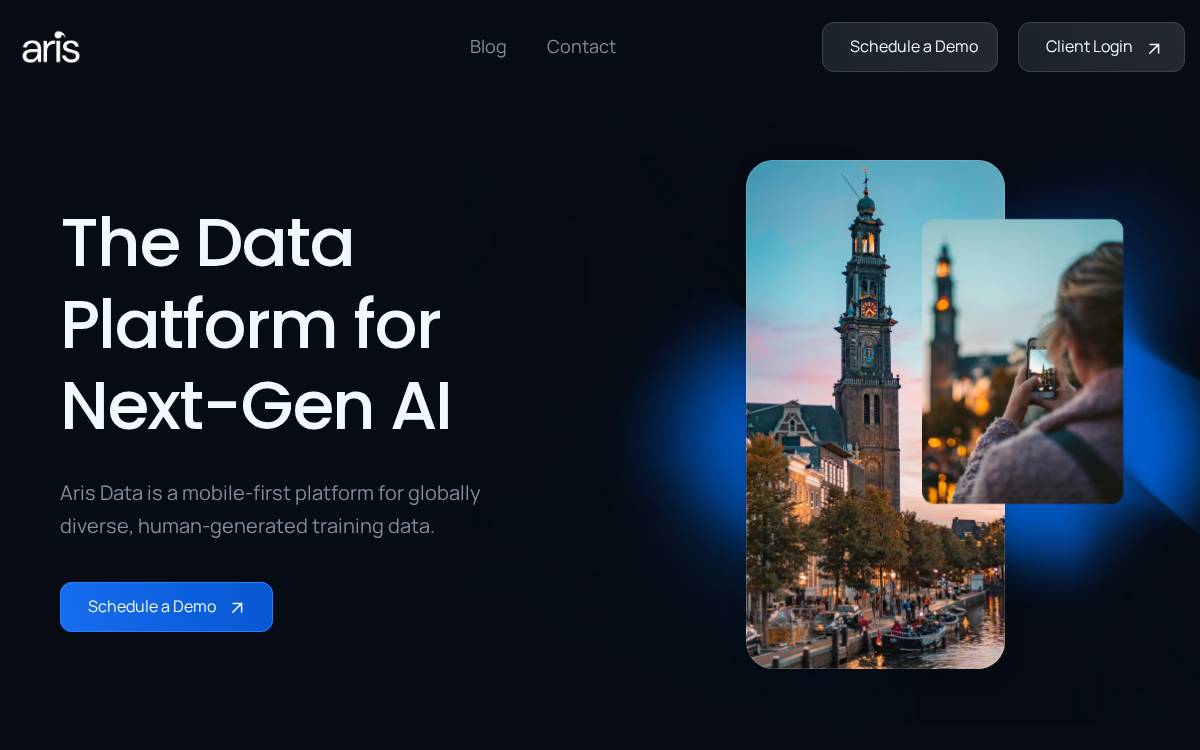 Arisdata website preview