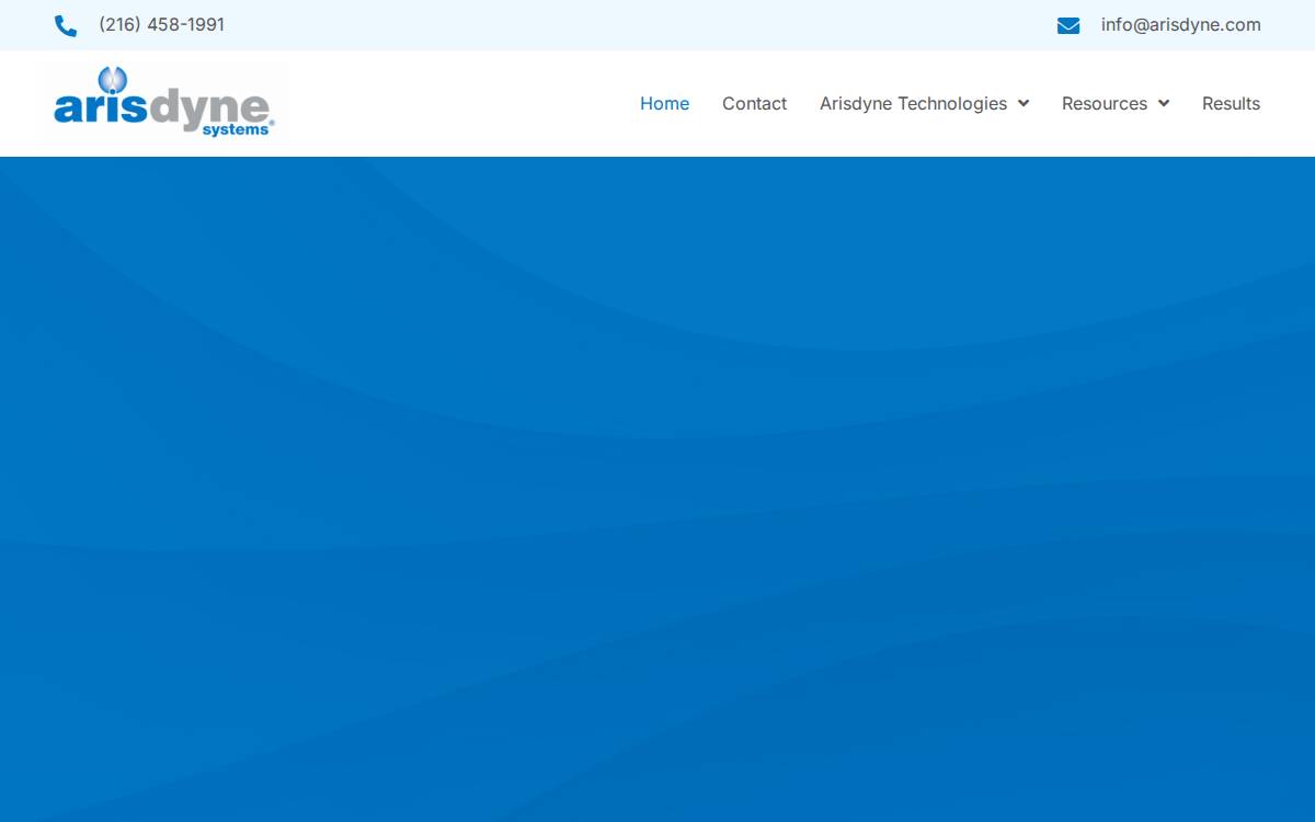 Arisdyne website preview