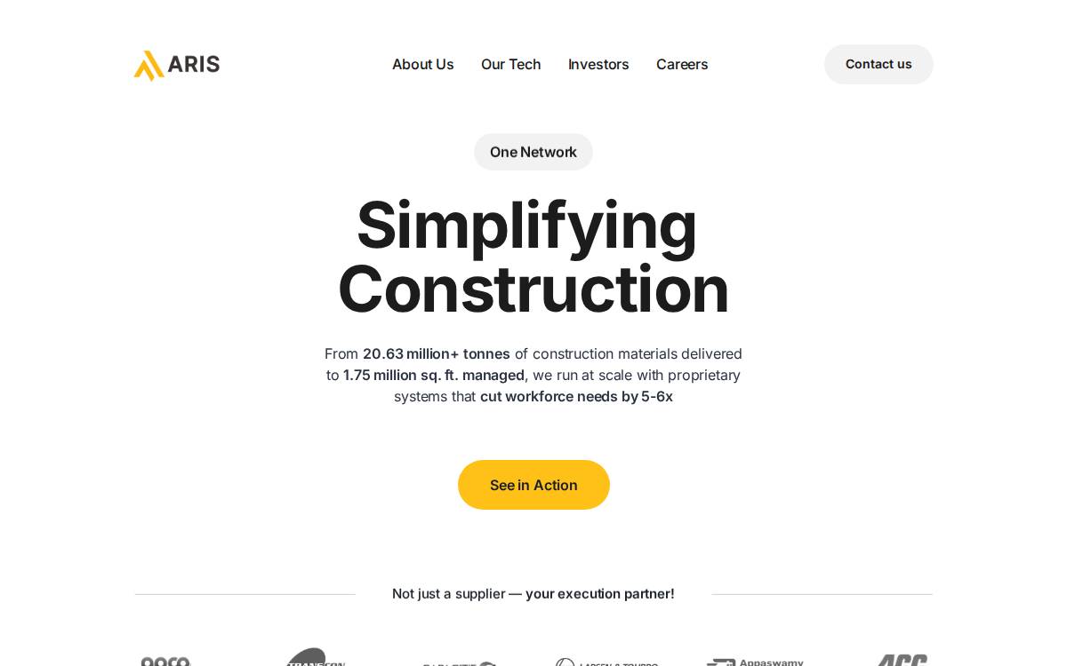 ArisInfra website preview