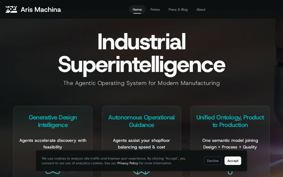 Arismachina website preview