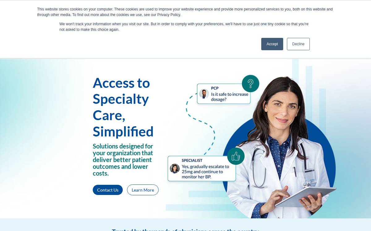 AristaMD website preview