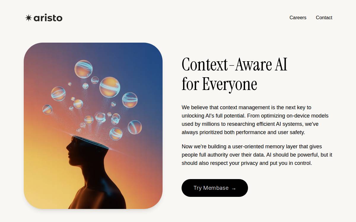 Aristo website preview