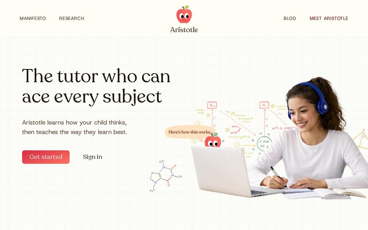 Aristotle website preview