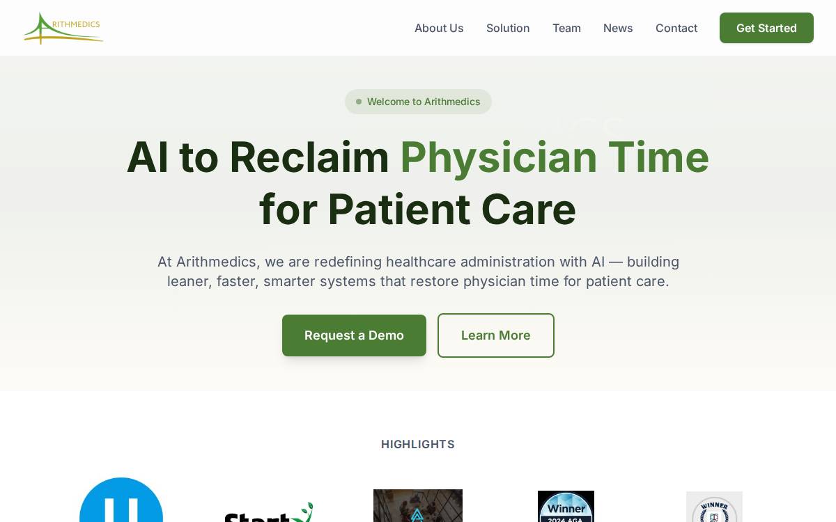 Arithmedics website preview