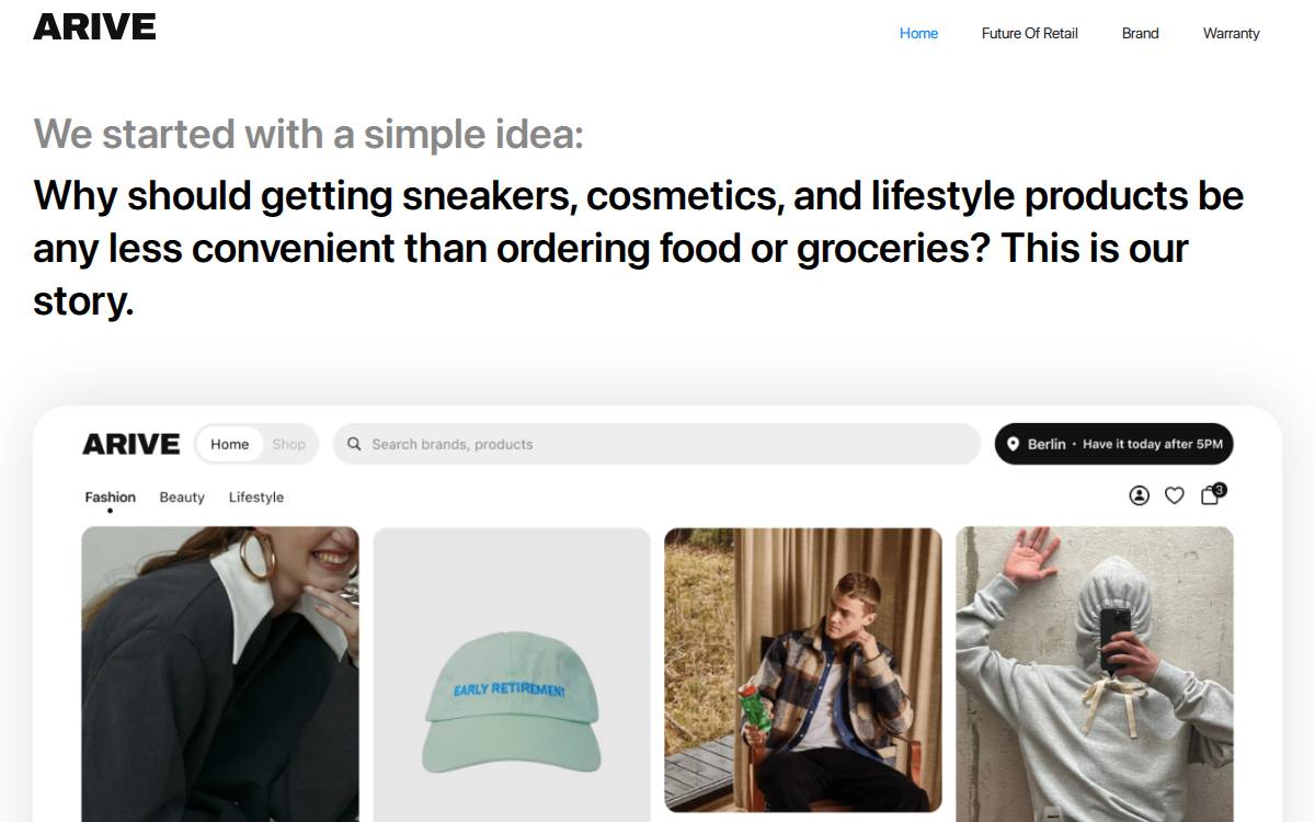 ARIVE website preview