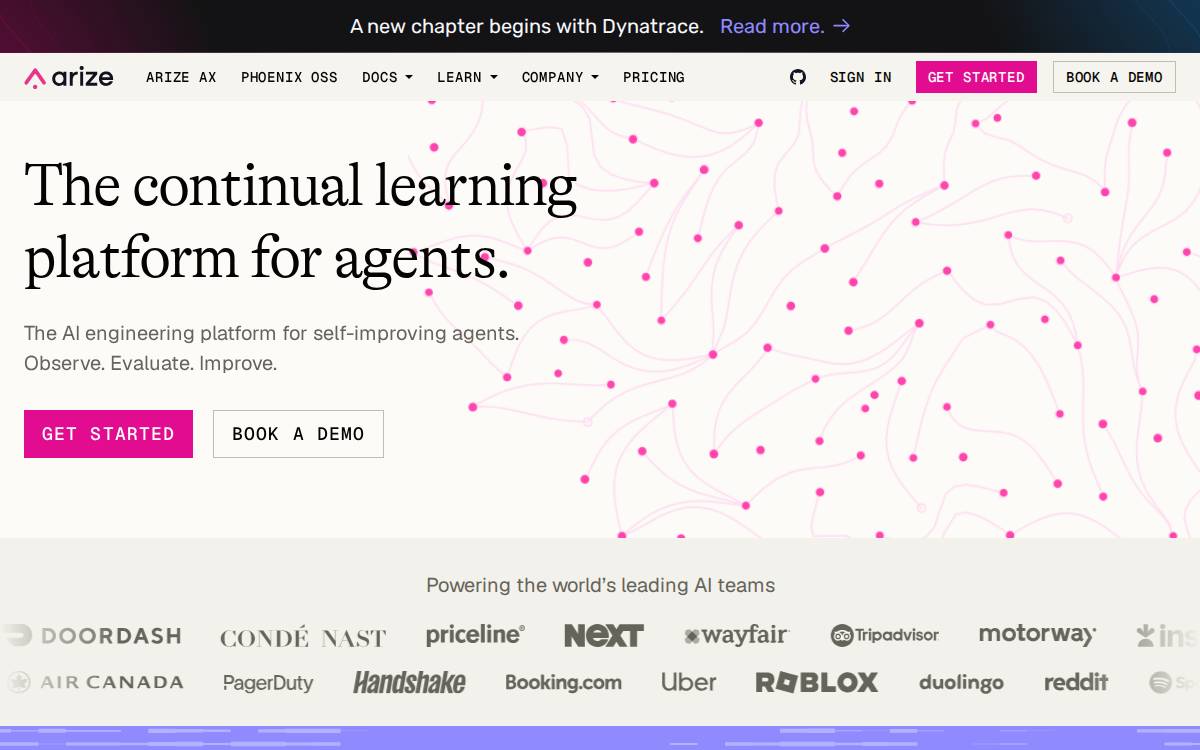 Arize website preview