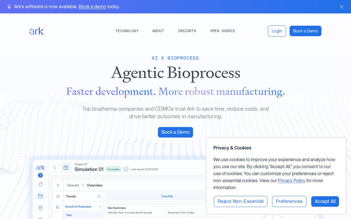 Ark website preview