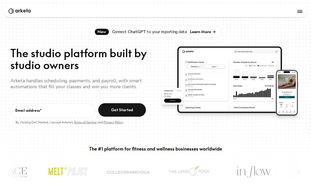 arketa website preview
