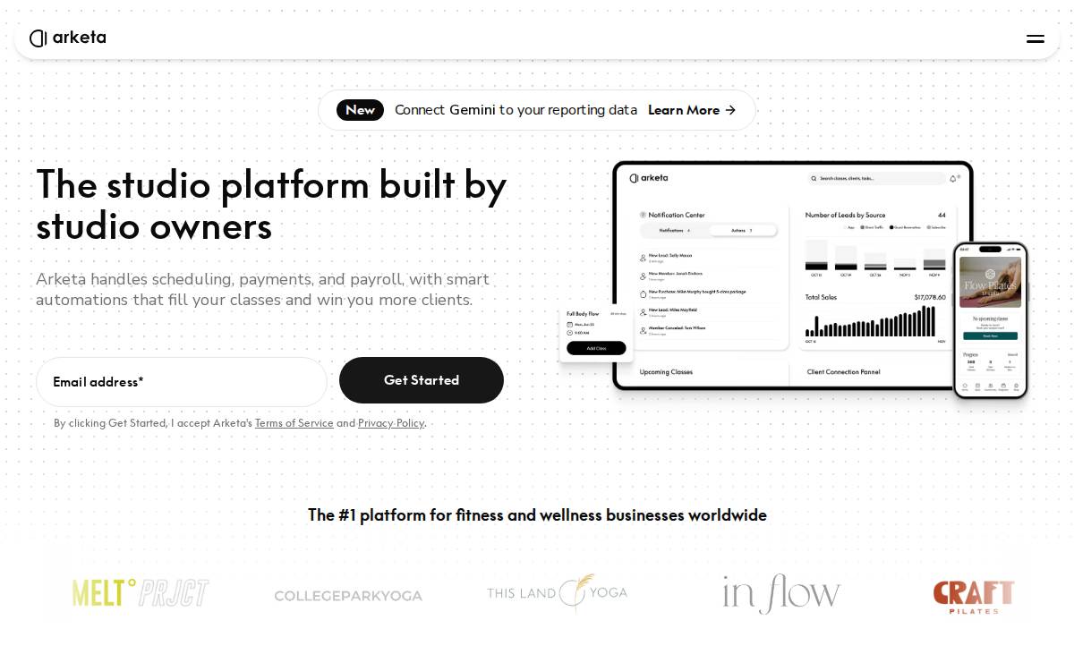 Arketa website preview