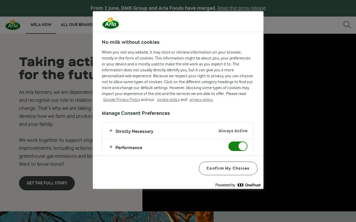 Arla website preview