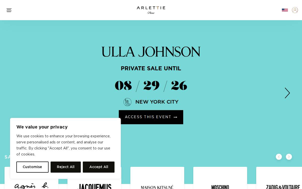 Arlettie website preview