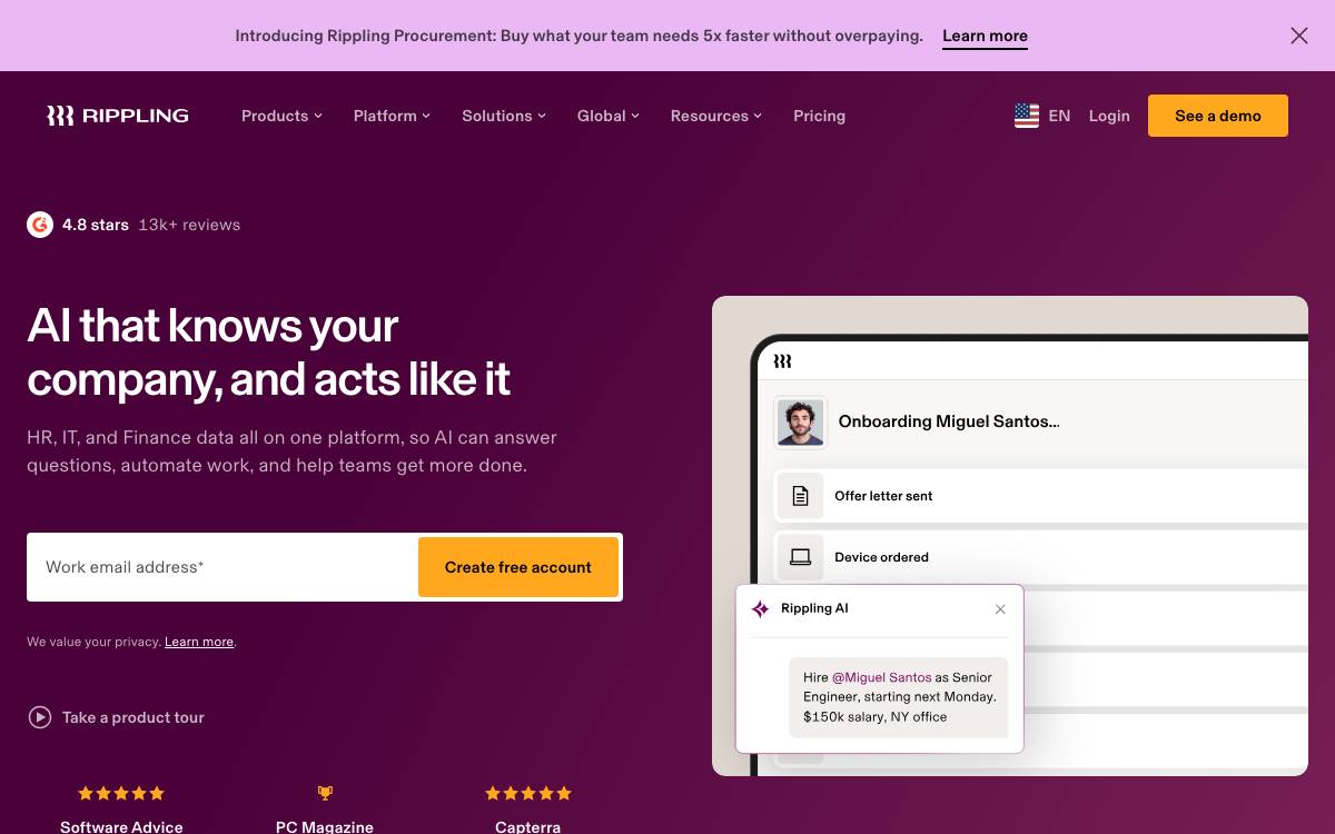 Rippling website preview