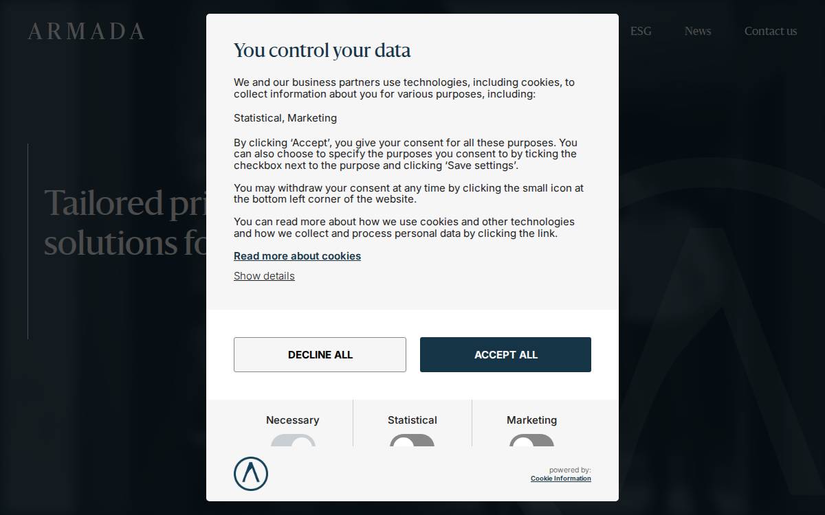 Armadacredit website preview