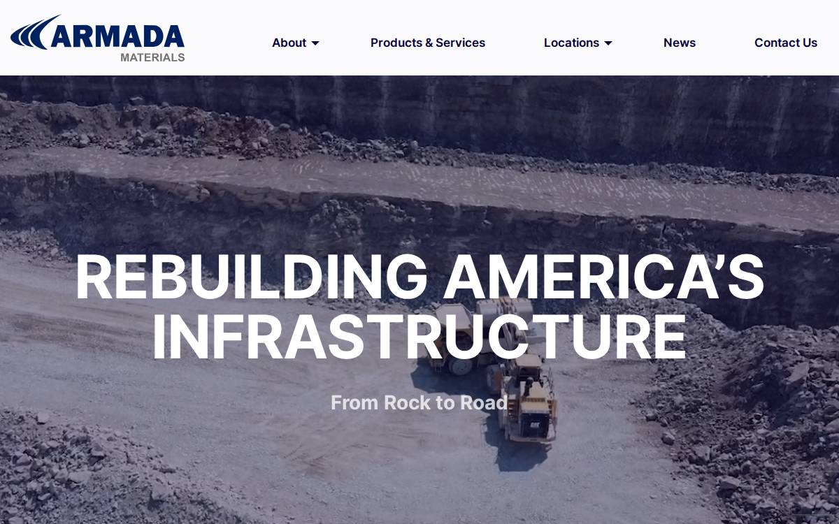 Armadamaterials website preview
