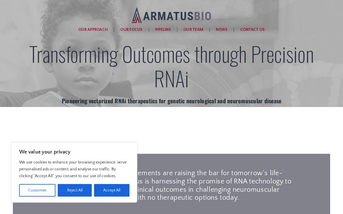Armatus Bio website preview
