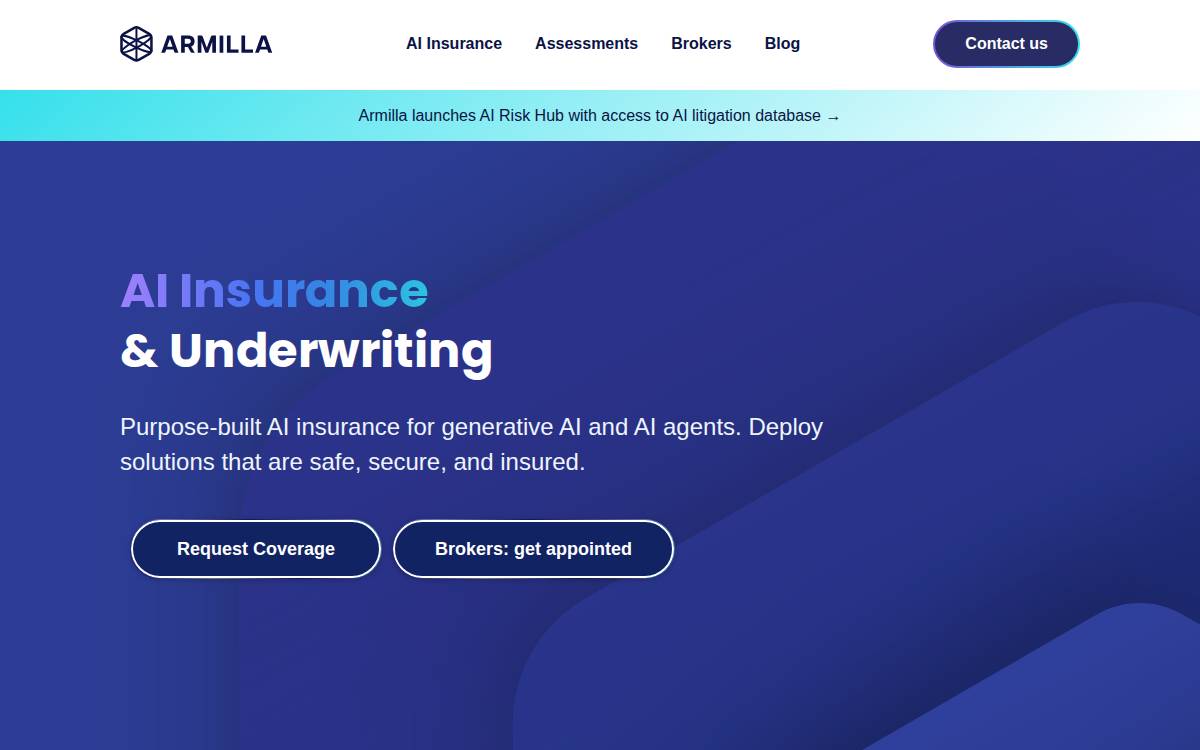 Armilla AI website preview