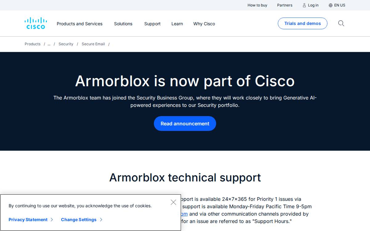 Armorblox website preview