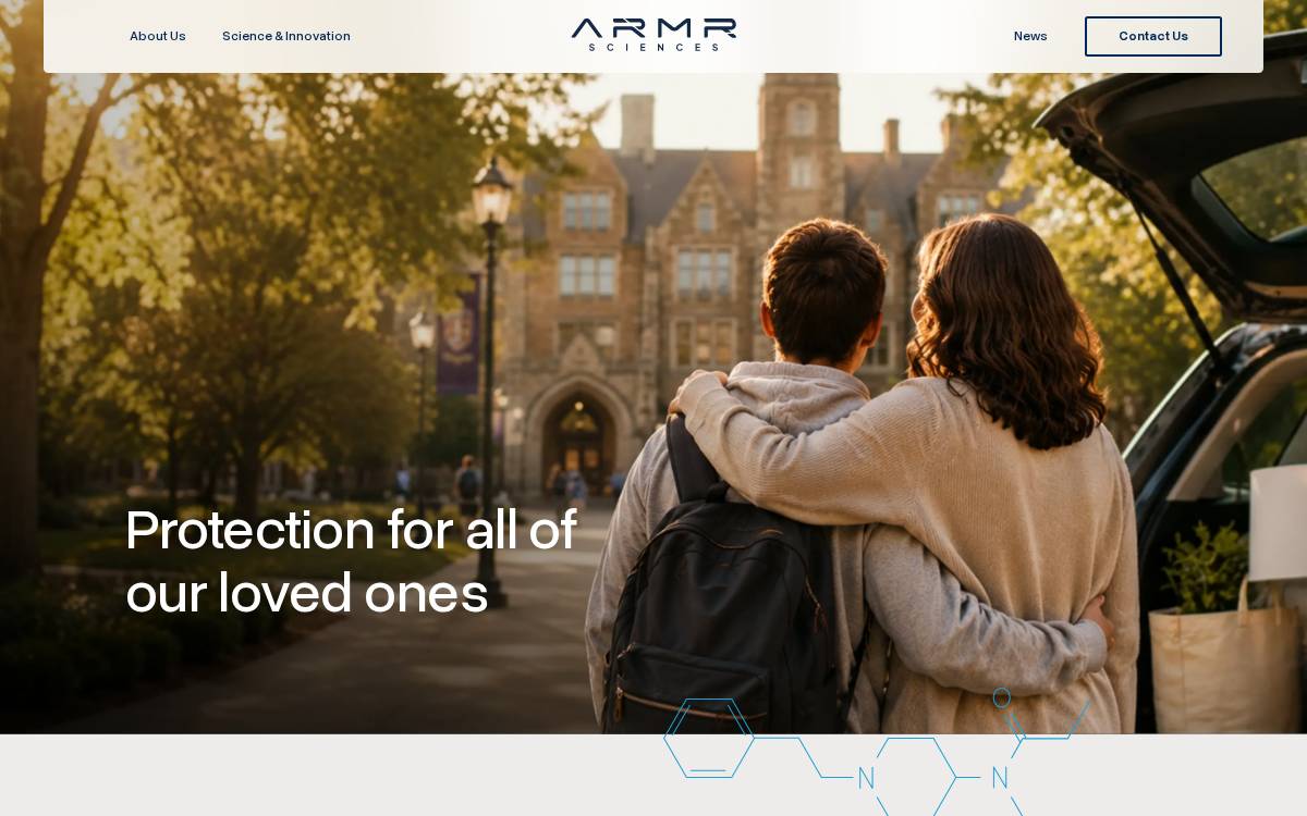 ARMR Sciences website preview