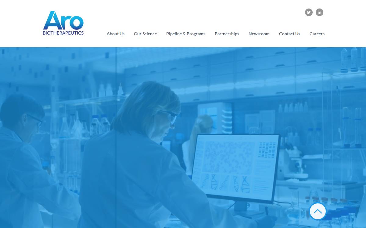 Aro Biotherapeutics website preview