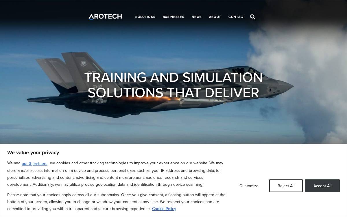 Arotech website preview