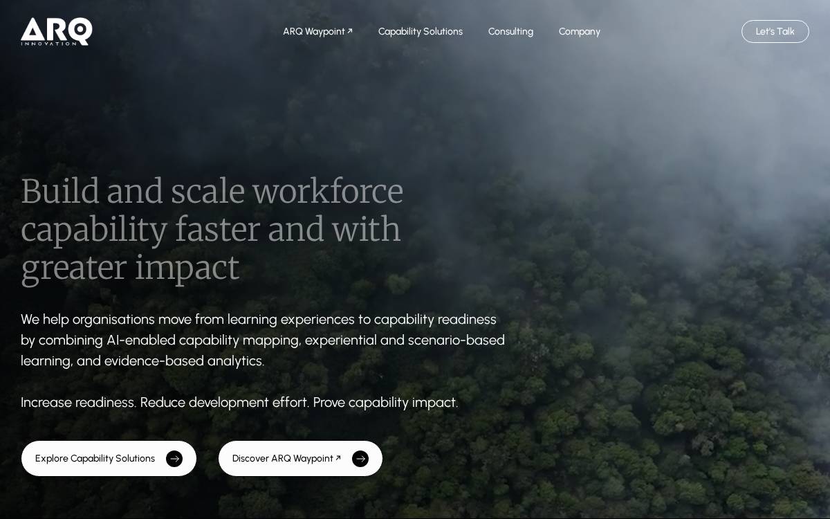 ARQ Innovation website preview