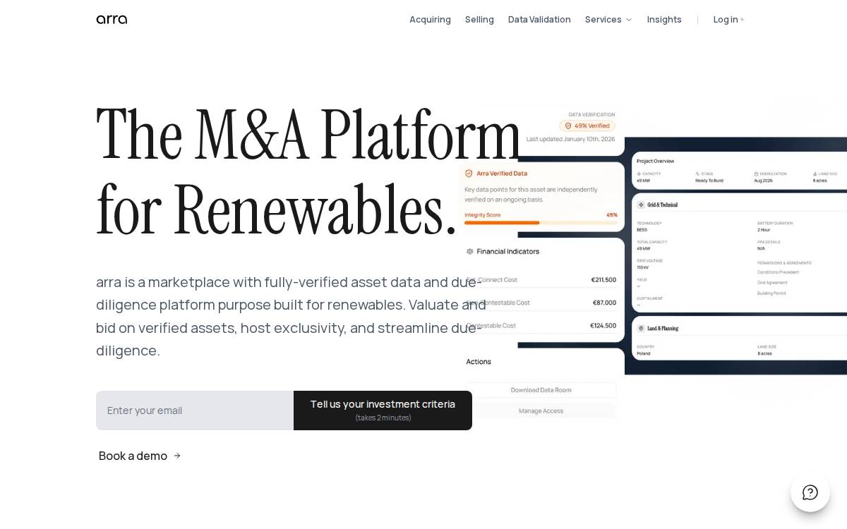 Arra Energy website preview