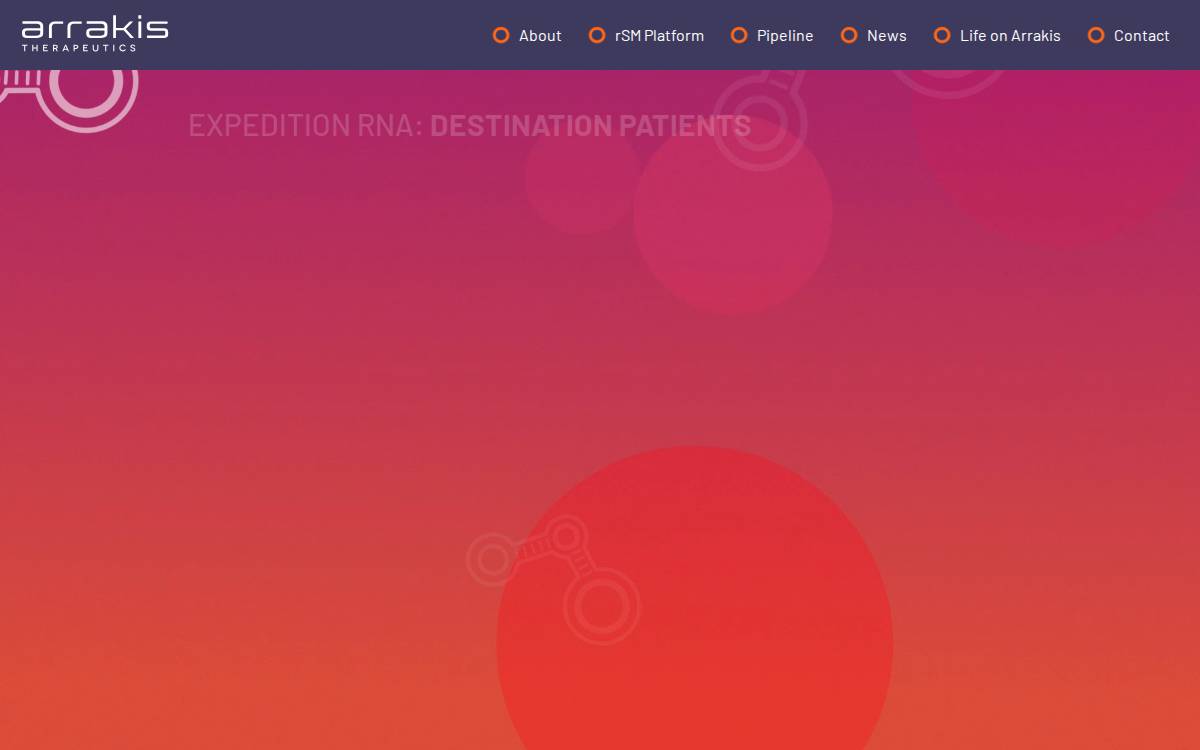 Arrakis Therapeutics website preview