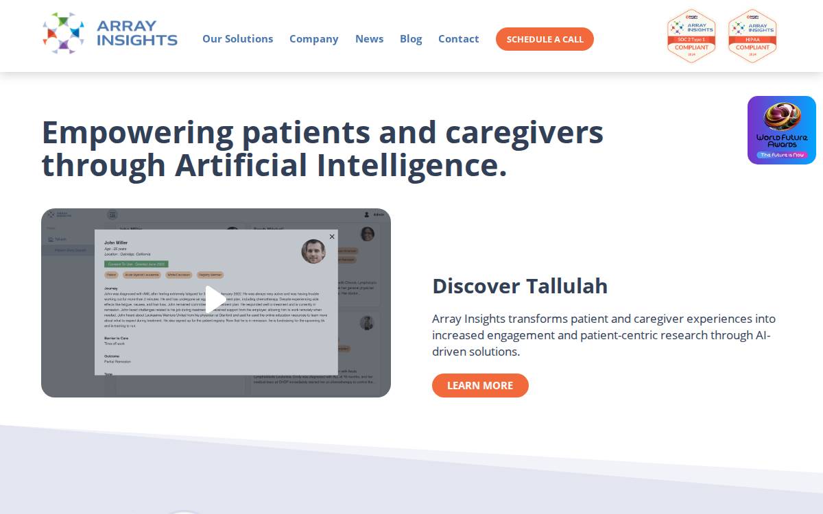 Array Insights website preview