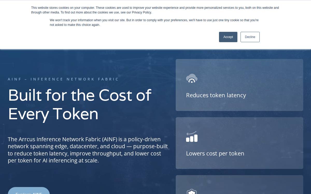 Arrcus, Inc. website preview