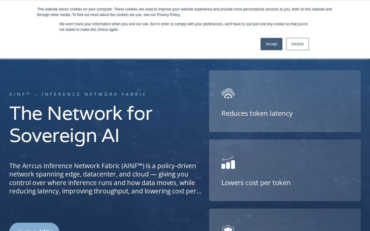 Arrcus website preview