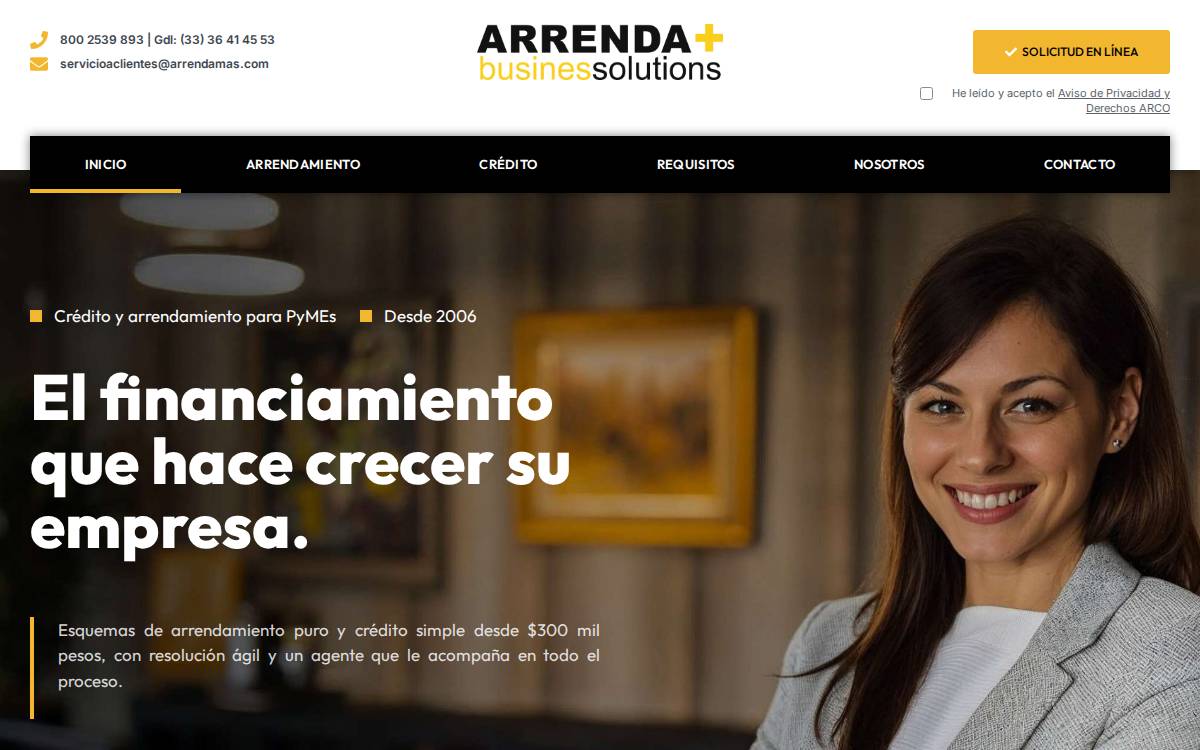 Arrendamas website preview