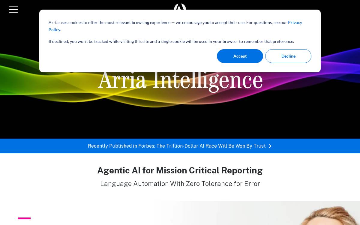 Arria website preview