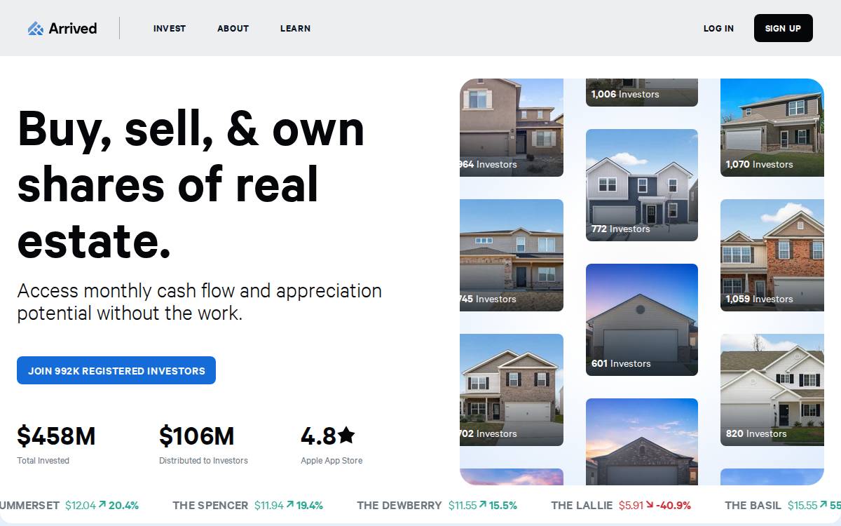 Arrived website preview