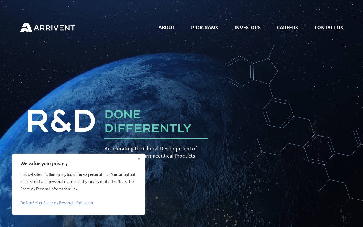 Arrivent website preview