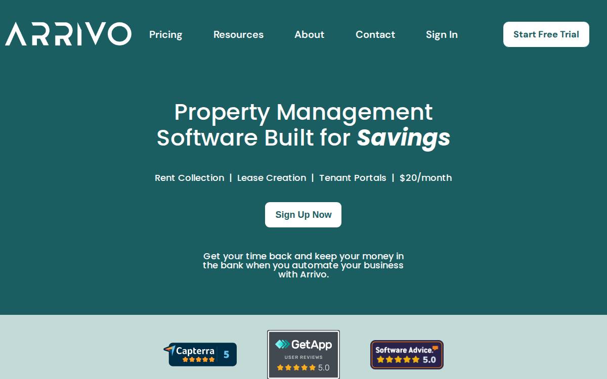 ARRIVO website preview