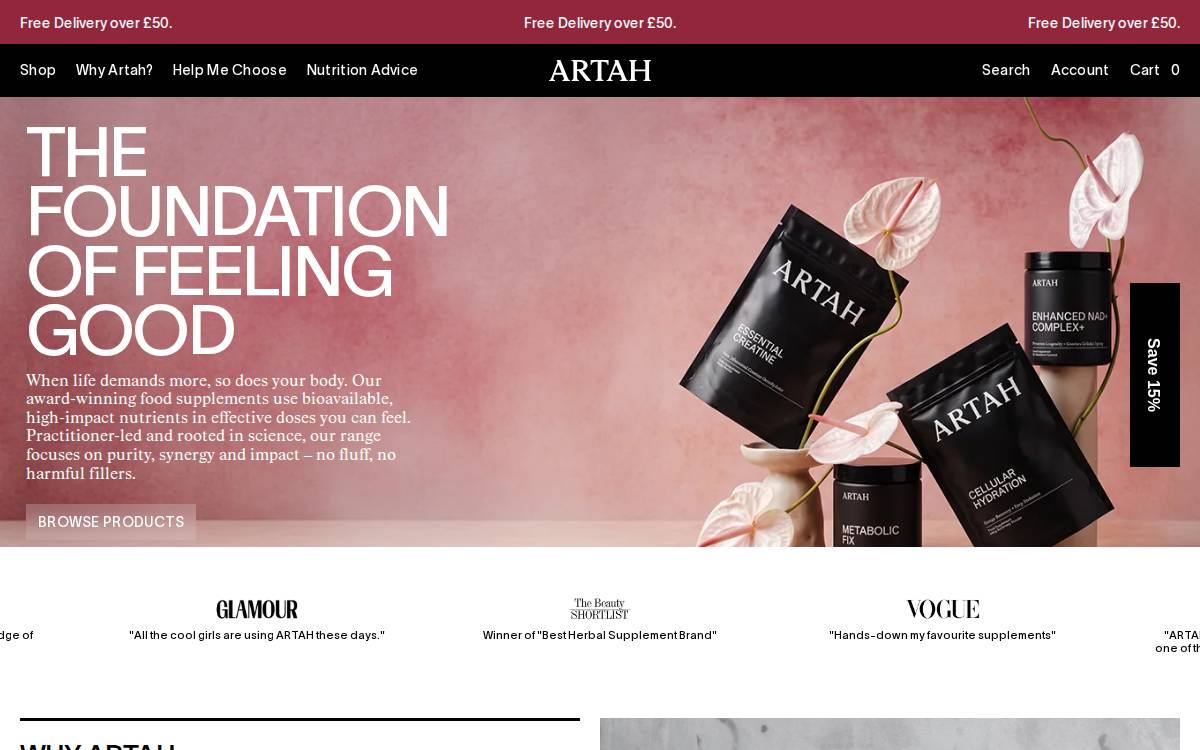 Artah website preview