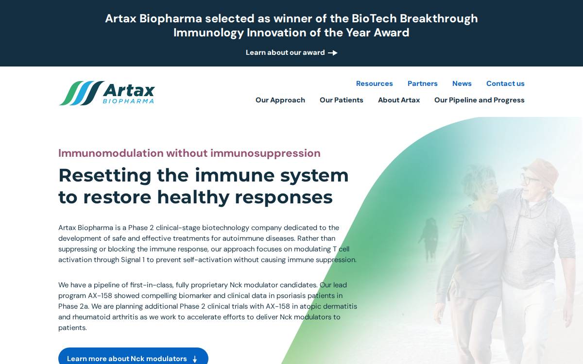 Artax Biopharma website preview
