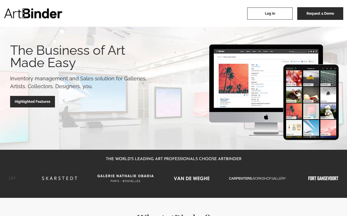 ArtBinder website preview