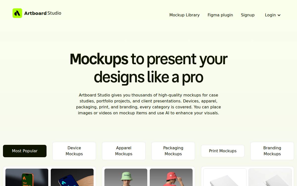 Artboard Studio website preview