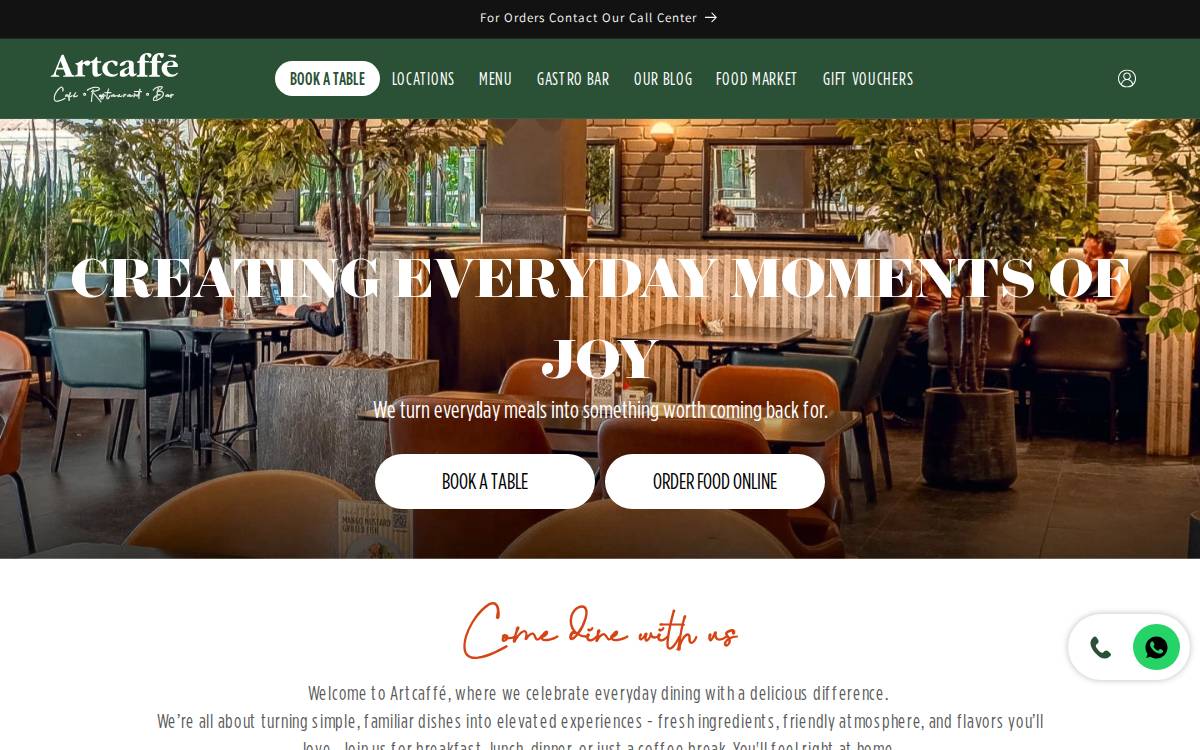 Artcaffe website preview