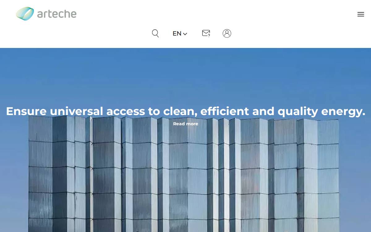 Arteche website preview