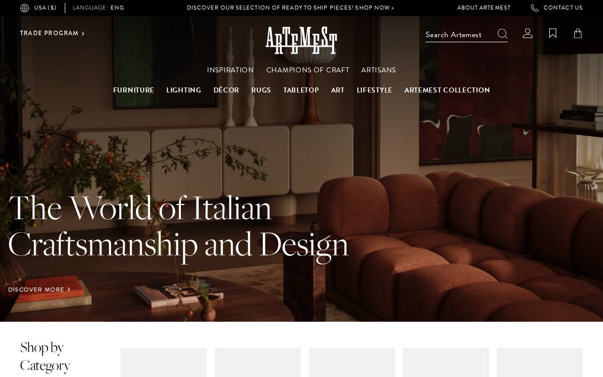 Artemest website preview