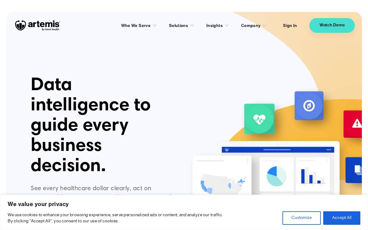 Artemis Health website preview